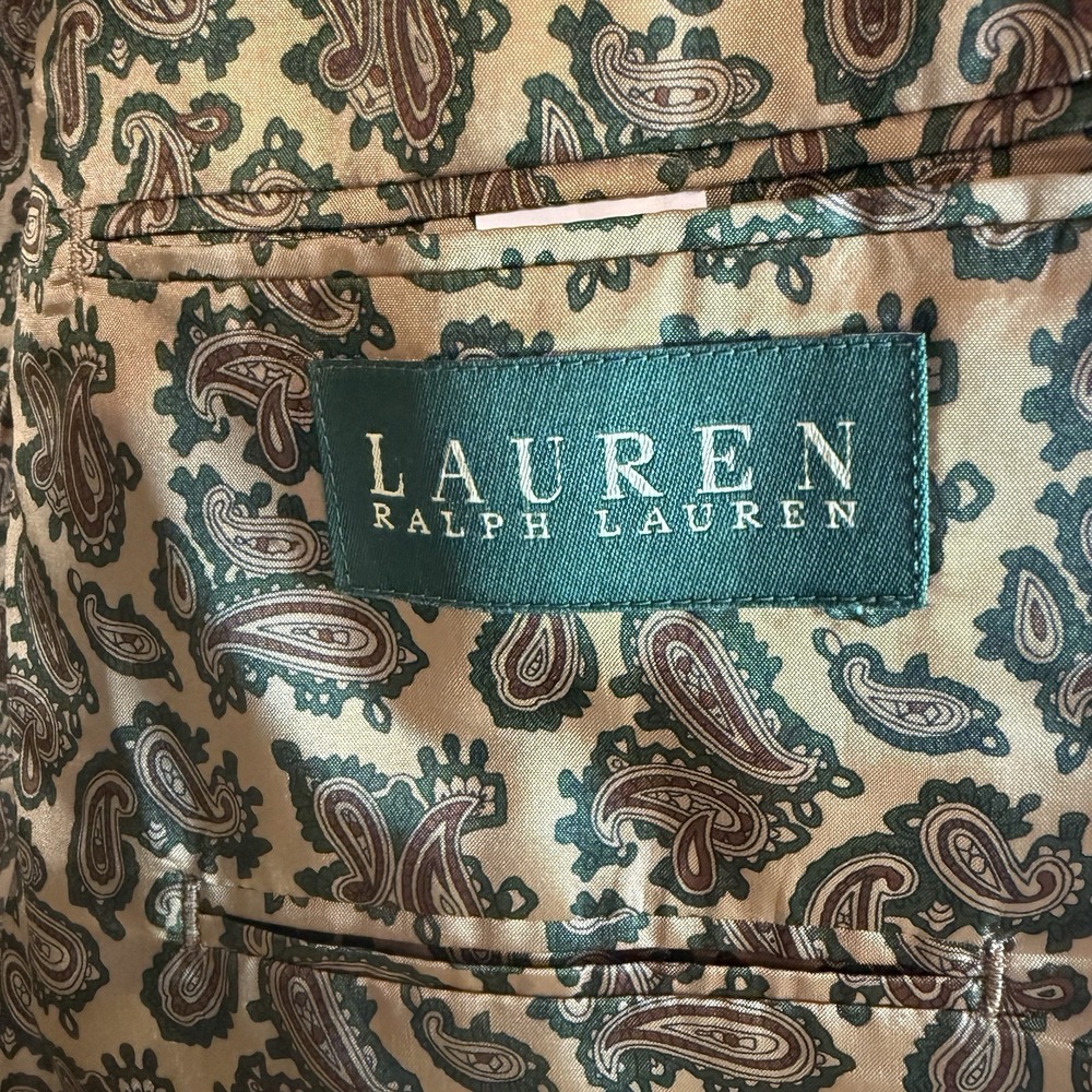 Lauren Ralph Lauren Blazer Men's‎ 43R Brown Suede Look Paisley Lining Sport Coat - Picture 5 of 10